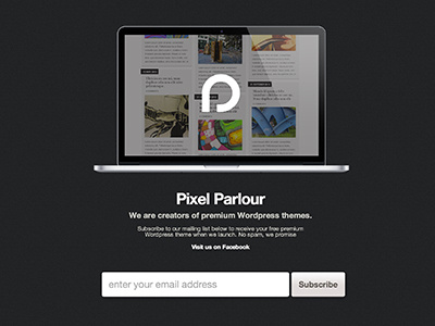 Pixel Parlour dark email landing page themes