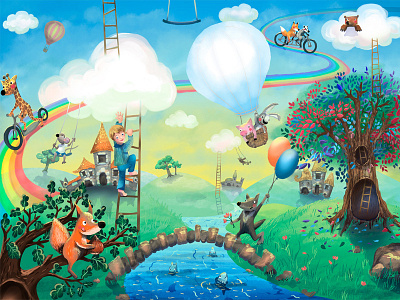 Wonderland children illustration