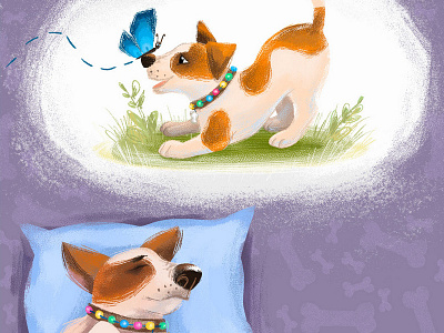 Dog Dreams children illustration