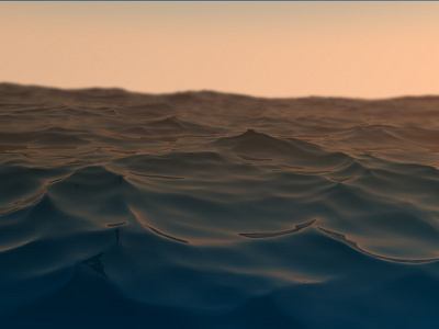Ocean 3d animation background blue c4d design digital fluid gradient light nature orange photoshop render sea simulation sky water