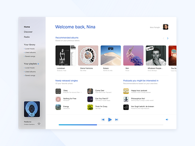 Daily UI 09 app dailyui dailyuichallenge design desktop app digital minimal music app music player screen sketch ui web design