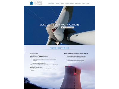 Industrial landing page webdesign