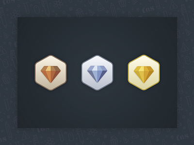 Metallic Gem Badges