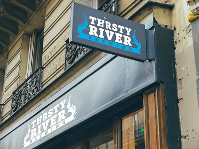 Thirsty River Brewing Sign beer brewery brewing logo logo design river sign thirsty