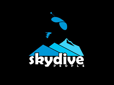 Skydive people in blue design logo parachute people skydive skydiving t shirt