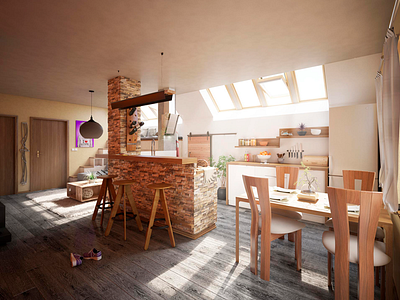 3D Kitchen visualization 3d 3d model 3d modelling 3d render interior design living room product design render rendering
