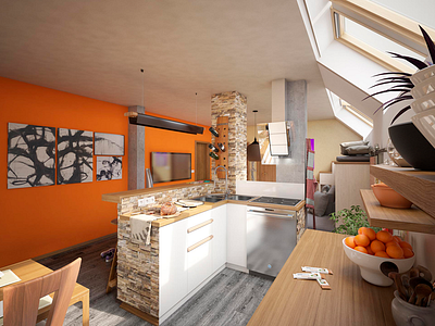 3D Kitchen visualization 3d 3d model 3d modelling 3d render interior design living room product design render rendering