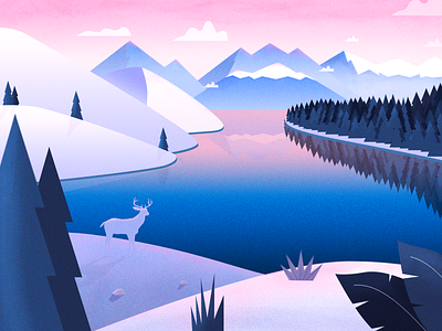 Hope you like~ canyon color deer mood scenery winter 插图