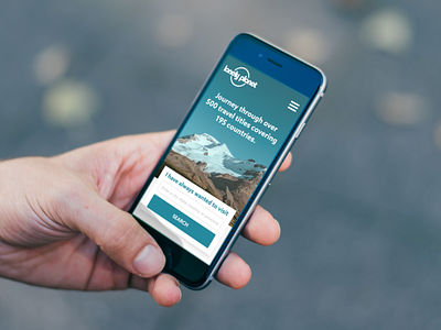 Lonely Planet app blue interface iphone layout mobile product responsive travel ui ux white
