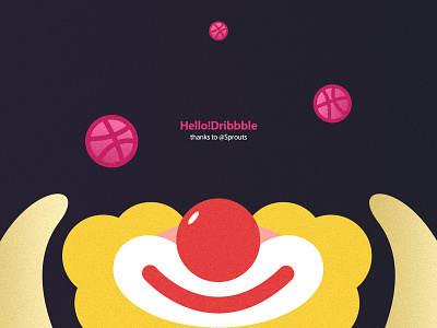 Clown design hello illustration photoshop ui