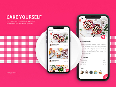 Cake Yourself app photoshop ui