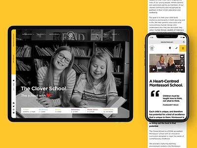The Clover School branding canada clean colourful design interface interfaces layout logo minimal montessori motion school toronto ui visual design web website
