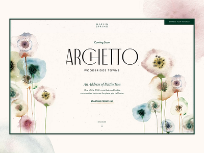 Archetto Registration Page branding clean construction company interface layout minimal motion design real estate toronto visual design website