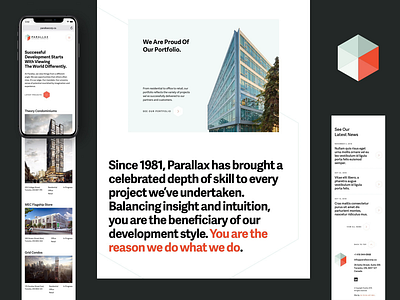 Parallax Corporate Website clean construction company interface layout minimal real estate real estate agency sketchapp toronto typography ui ux visual design web design website whitespace