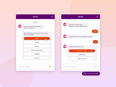 HR Bot chat chat bot chatbot daily ui challenge ui ui challenge uichallenge
