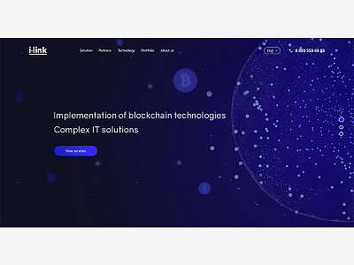 i-link, it company. Design-concept blockchain technology ui ux