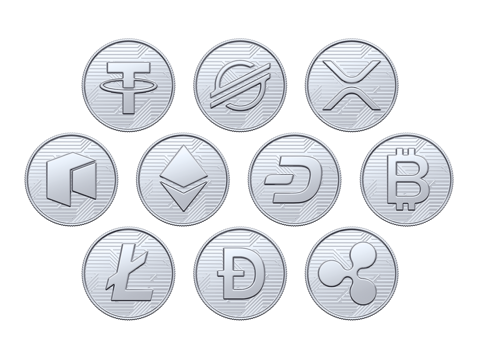 blank crypto coin tokens