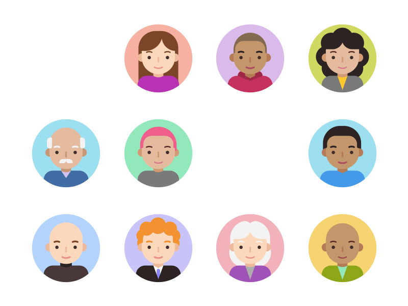 Basic avatar businessman contacts face female friends geek gender granny illustration male old ui userpic