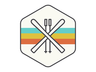 Adventure Badge Ski adventure badge design icon illustration ski