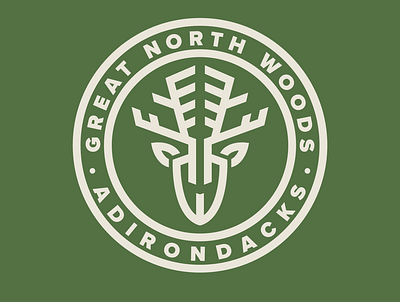 Great North Woods - Deer Badge adirondacks adventure antlers badge deer design great north woods illustration