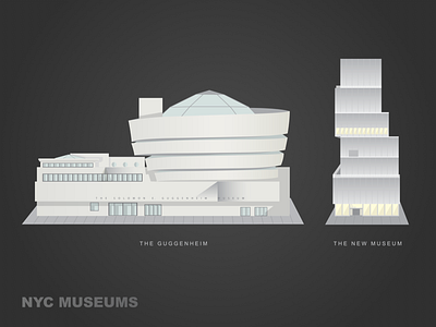 NYC Museums flat design guggenheim illustration illustrator museum new museum