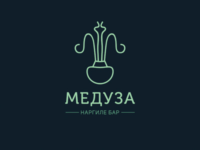 Meduza bar branding design hookah jellyfish logo shisha vape