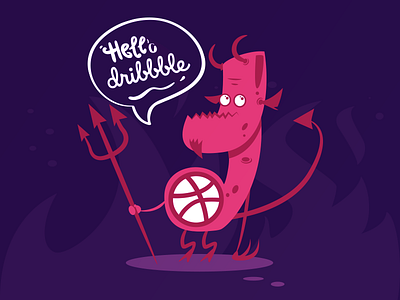 HELL'o Dribbble! \m/ black1px dribbble fatdevil hello lenartowski lenor marcin