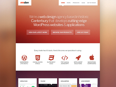 rmdev Site Design 2x blur design icons oversized texture uk website