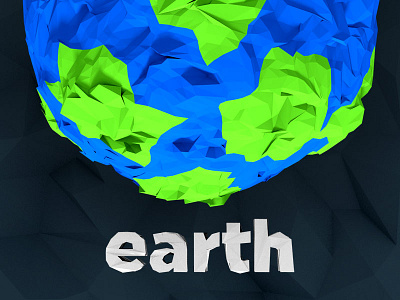 Earth 3d blender illustration low poly polygon