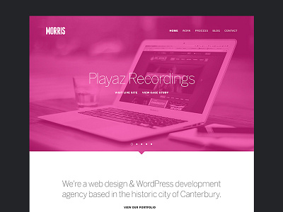 Morris - Agency Portfolio colour flat design minimal oversized typography web app web design website