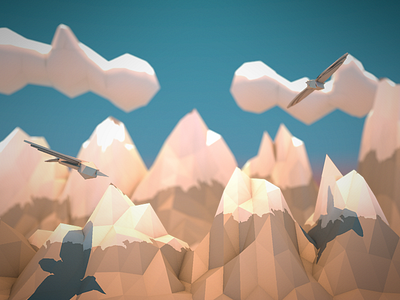 Low Poly Mountains c4d cinema 4d low poly mountain render simple