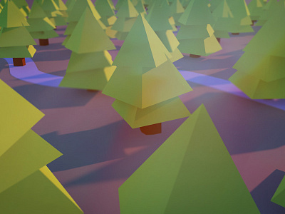 Low Poly - Trees c4d cartoon gi low poly render river trees