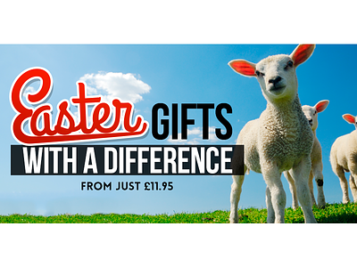 Easter Gifts Banner banner bebas clouds easter gifts grand hotel lamb neue newsletter sheep sky typography