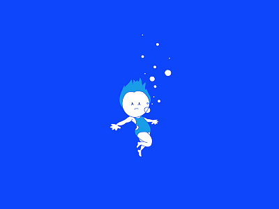 Feb 10 blue bubbles colour illustration swim underwater