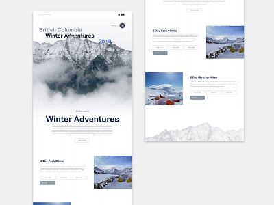 Winter Adventure concept sketch ui unsplash
