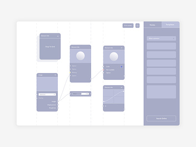 Nodes early wireframing concept sketch software