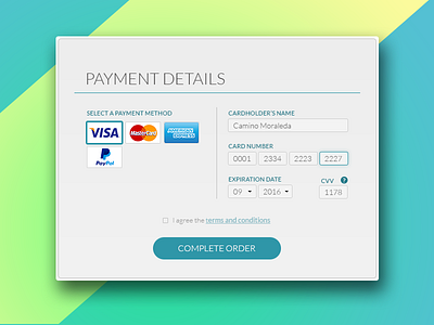 Credit Card Checkout (Daily UI #002) 002 card cart dailyui e commerce form interface shop ui