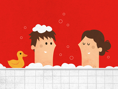 Bath bath bubbles duck illustration