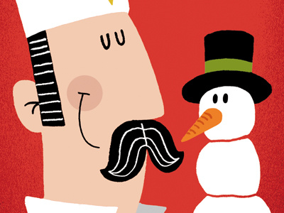 Christmas card christmas card ice cream illustration snowman