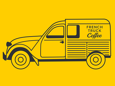 French Truck Coffee Logo branding illustration logo
