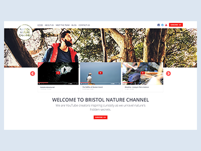 Homepage concept for nature focused content creators bloggers design ui ux web youtube