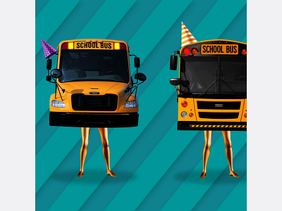 Happy New Year from Thomas Built Buses! after effects animation bus dancing school bus vector