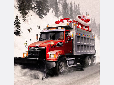 Western Star - Christmas after effects animation christmas illustration motiongraphics painting photoshop rockwell santa truck