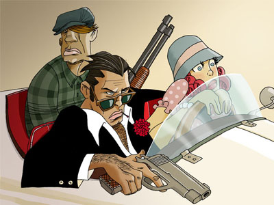 gangster character design drawing illustration
