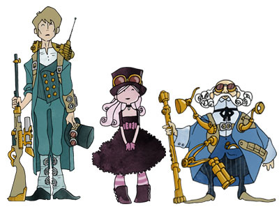 Steampunk series (1) character design drawing illustration steampunk