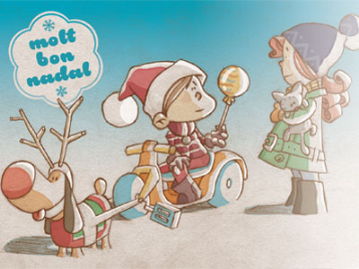 merry christmas character design children christmas drawing illustration