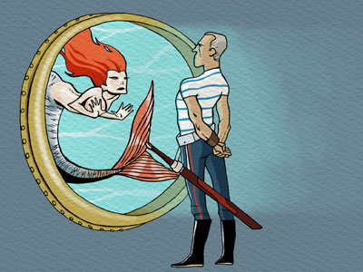 mermaid character design drawing illustration