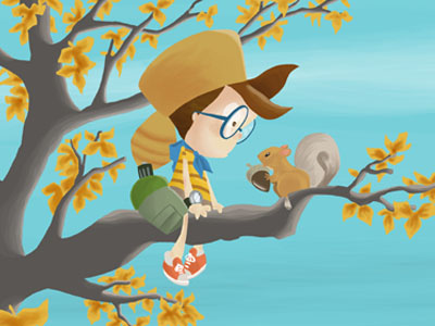 welcome autumn character design children drawing illustration