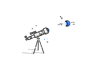 Space icons 05 gradients icon illustration mbe space stroke telescope