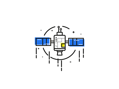 Space icons 03 gradients icon illustration mbe satellite space stroke